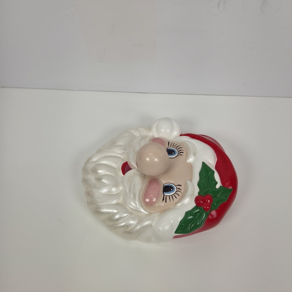 Vtg 1986 Musical Santa Face Nose Wind Up Wall Hanger Christmas Here Comes Santa - Picture 7 of 10
